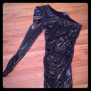Forever 21 One Sleeve Metallic Dress.